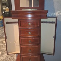 Cherry Oak Jewelry Box with Mirror
