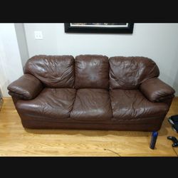 2 Leather Sofas And Chase