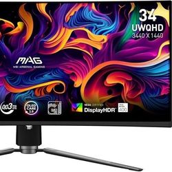 Price Firm. MSI MAG341CQP QD-OLED, 34" Curved OLED Gaming Monitor, 3440 x 1440 (UWQHD), OLED 0.03ms, 175Hz, HDR 400, HDMI, DP, USB-C, Tilt, Height