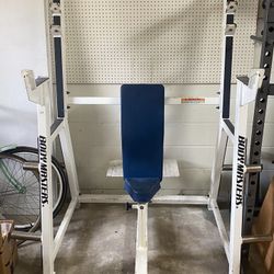 Body Masters Olympic Commercial Military Press With Plate Storage And Spotter