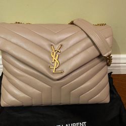 Saint Laurent Loulou Dark Beige Shoulder Bag 