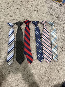 Kids Clip-On Ties – Set of 6 – Plaid, Stripes & Polka Dots – Toddler Boys Dress Ties