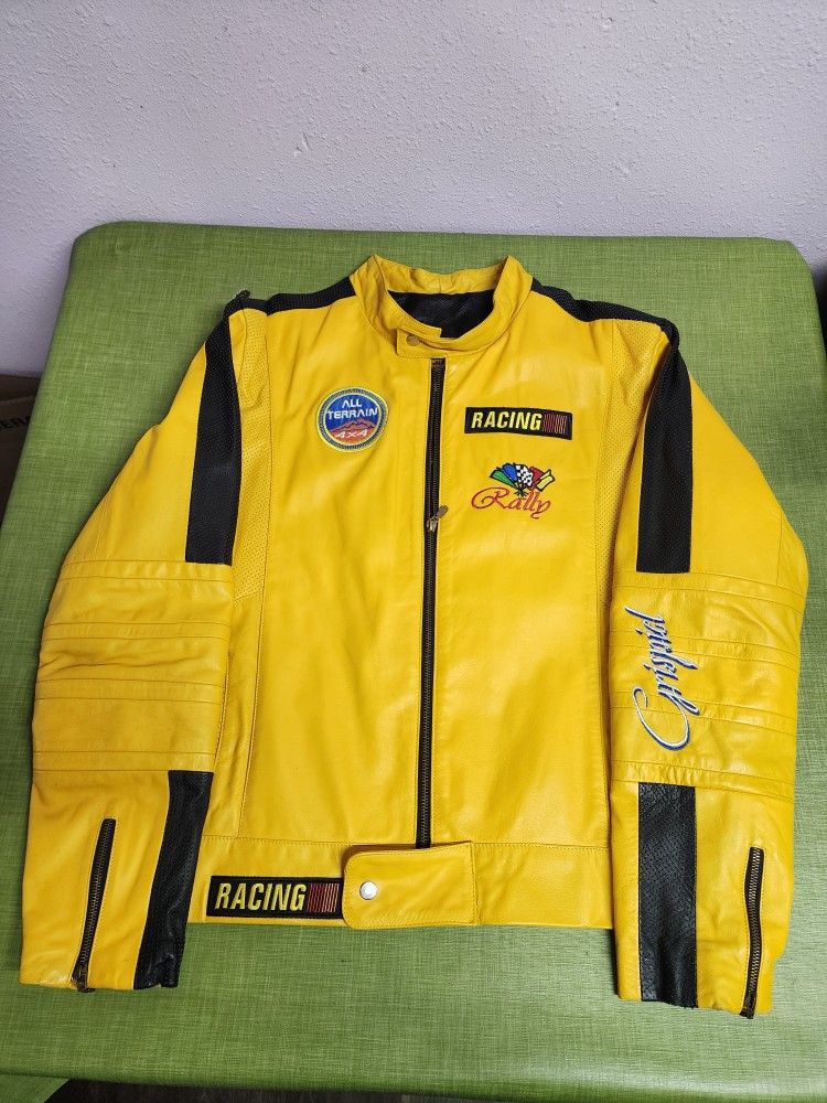 JACKET LEATHER RACING.  LARGE