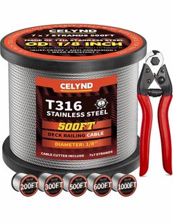 Stainless Steel Cable for Railing - 500FT 1/8"