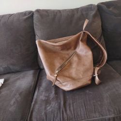 Tan leather Backpack 