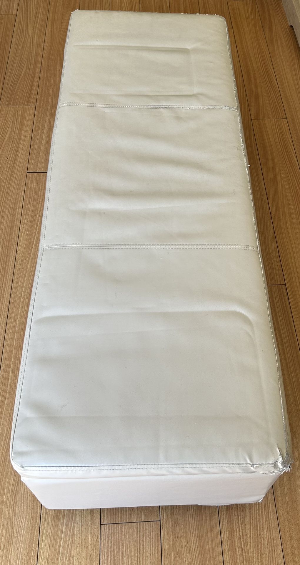 Cream Colored Storage Bench Ottoman 
