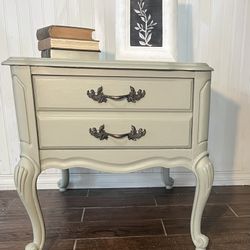 Bassett Furniture Deep Nightstand / End Table - One Drawer-Sage Green- Cash Only