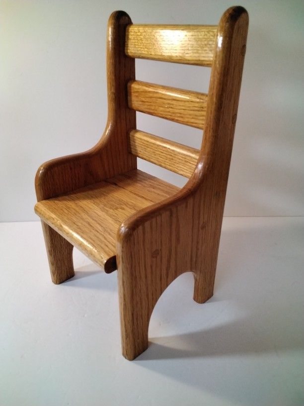 A Oak Doll Chair Made Really Well . Look At Size.