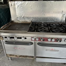 South Bend Commercial Range With Ovens And Flat Top