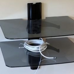 On-Wall Shelving Single-column AV component system with two shelves
