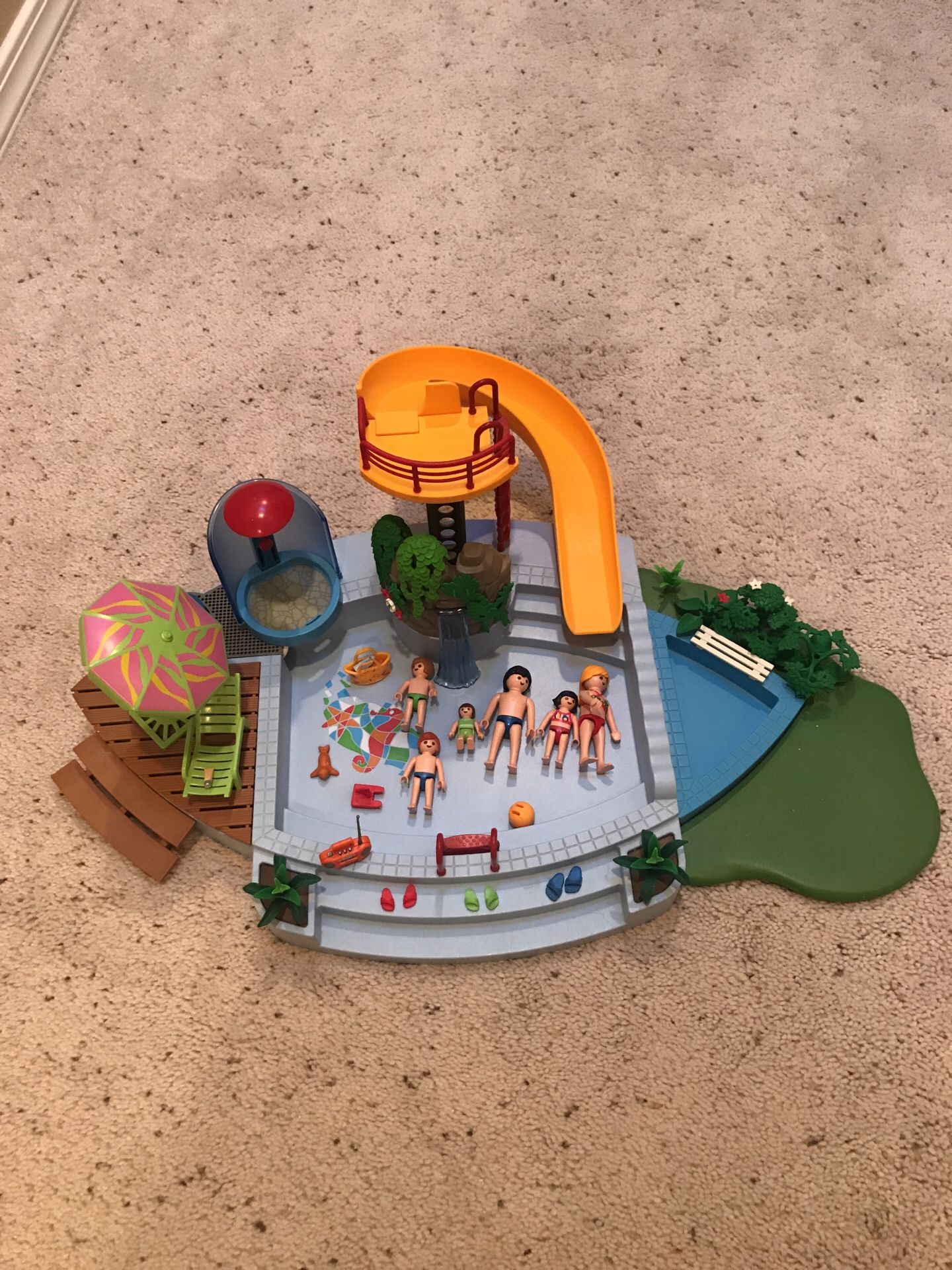 Playmobil Swimming Pool with Hot Tub, Shower, has Slide for Sale