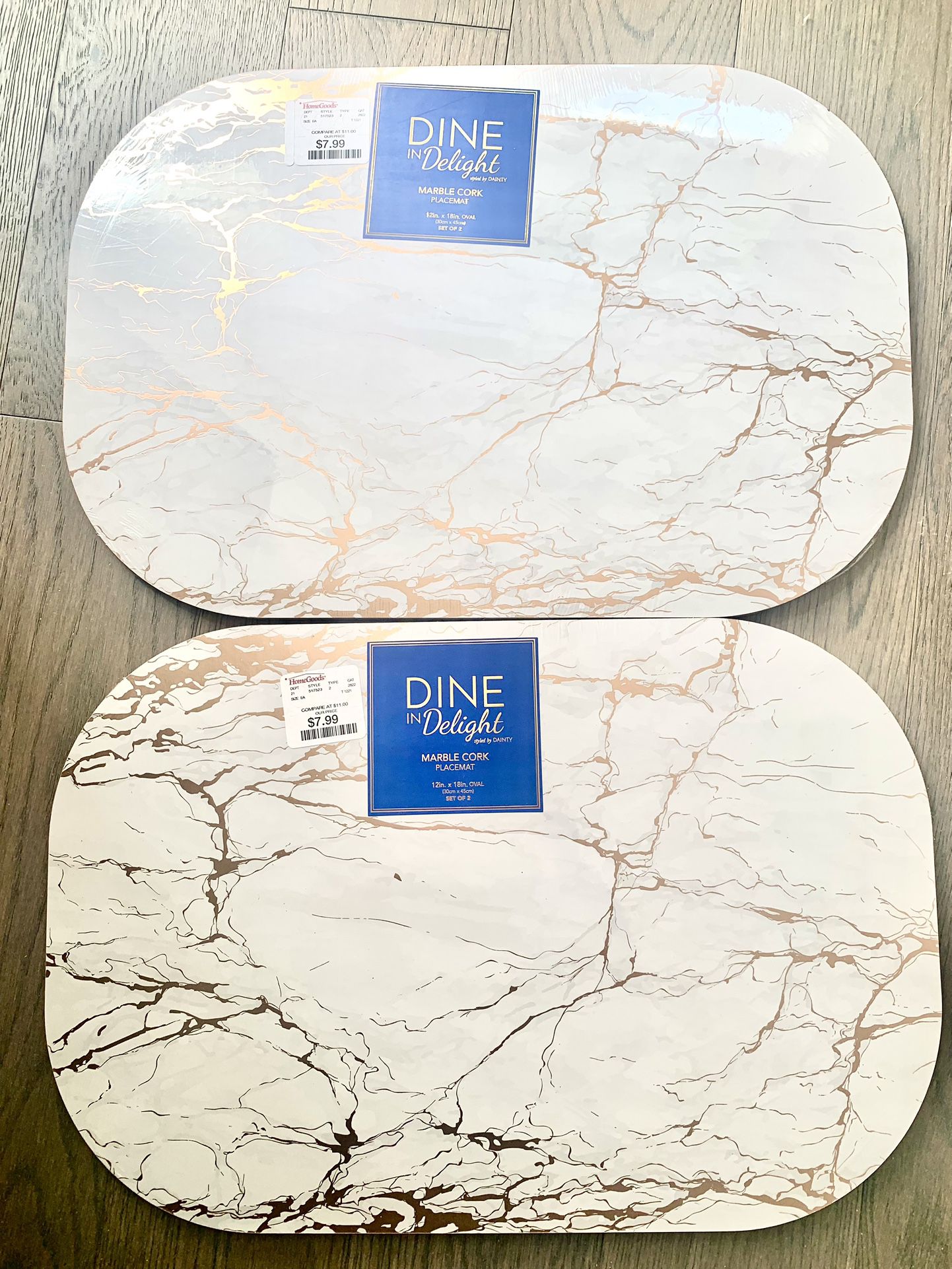 New Marble Cork Placemat 12”x18” (4 PCs In Total)