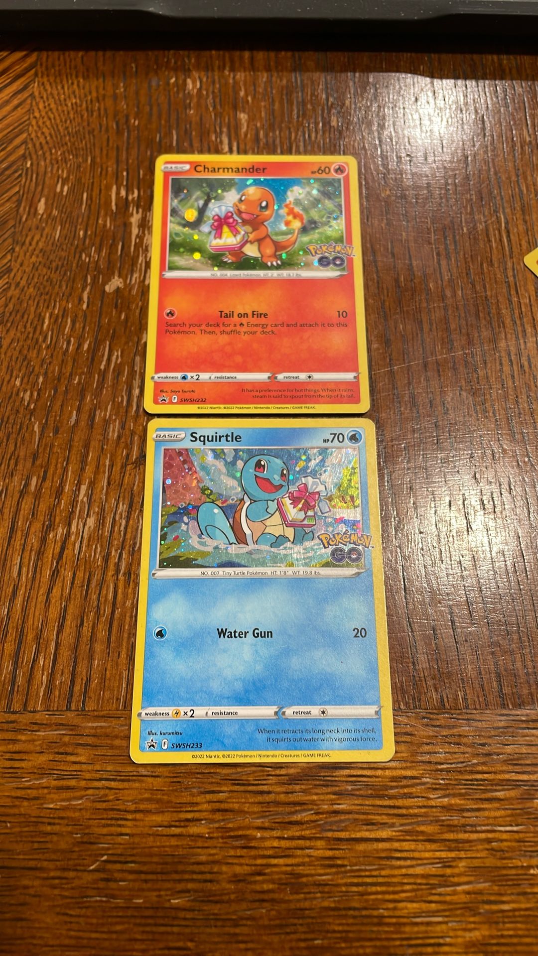 Pokémon TCG Pokémon Go Cards Charmander Promo SWSH232 Gift Box Set & Squirtle Gift Box 2022 SWSH233 