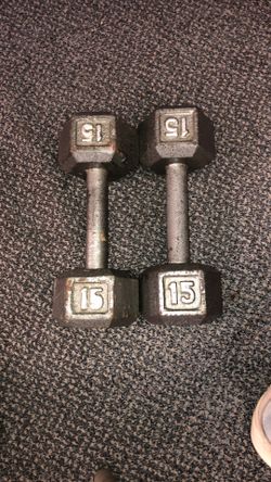 Dumbbells 15 Lbs Hex Weights Set Of 2