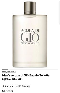 ACQUA DI GIÒ EAU DE TOILETTE  Armani 10.2 Ounce Armani ycologne