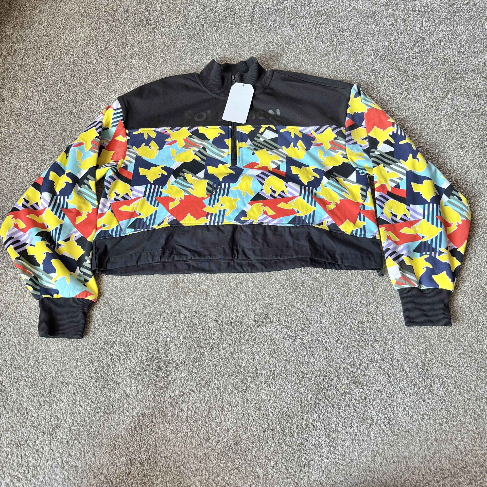 Pikachu Mix Pokémon Lounge Black Half Zip Sweatshirt - Women