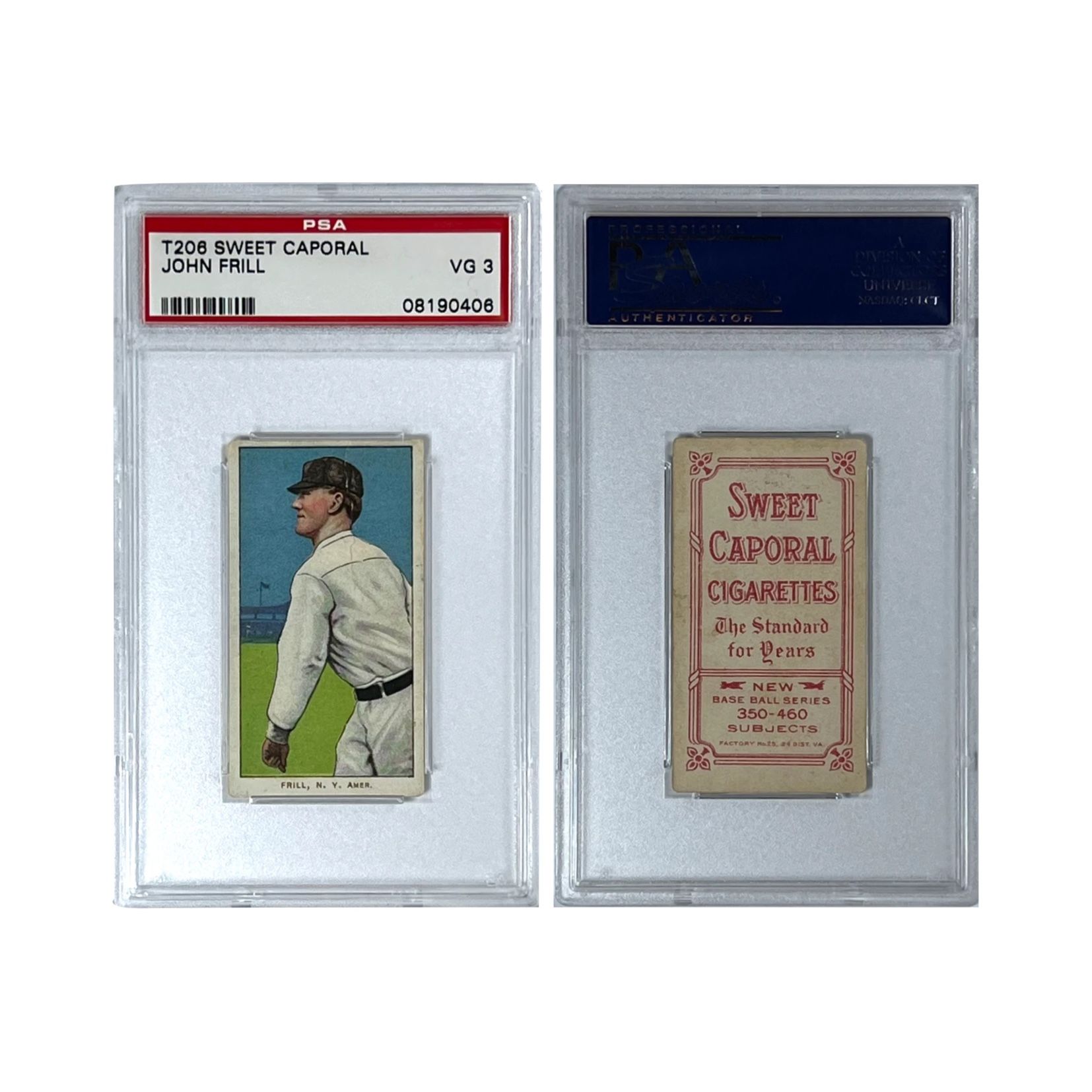 John Frill 1909 T206 Sweet Caporal PSA 3 Baseball Card