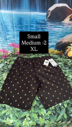 Drill Men's Black Shorts with Gold Pattern