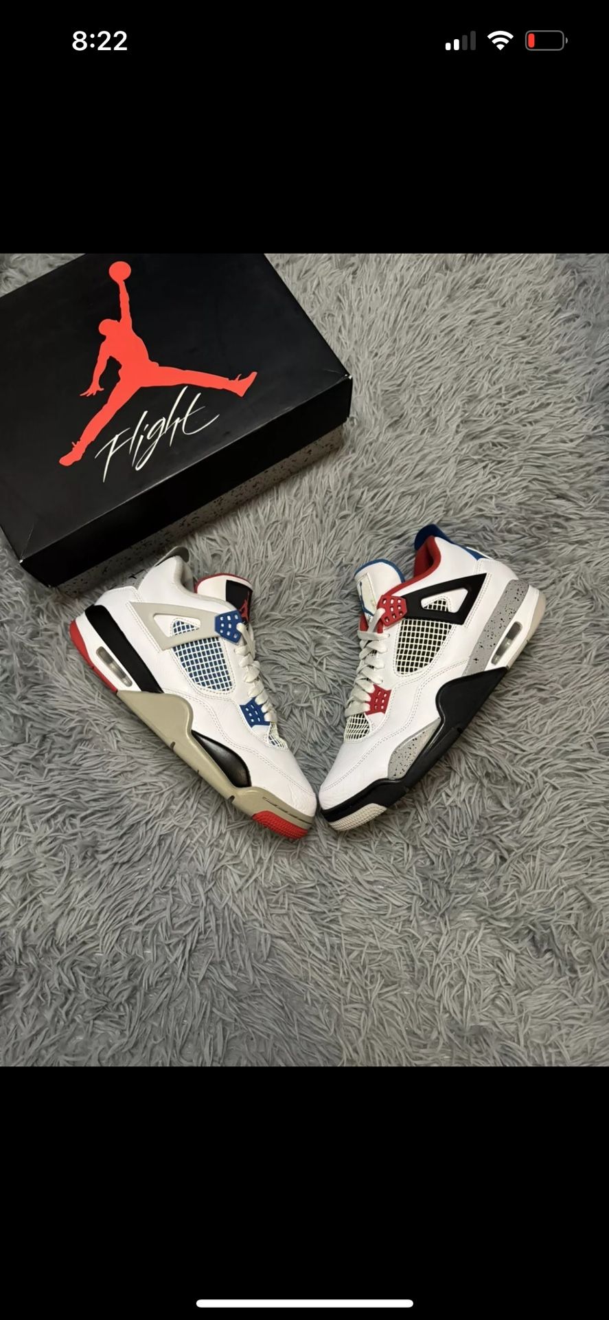 Jordan 4 “What The 4,”,Size 10 Mens.