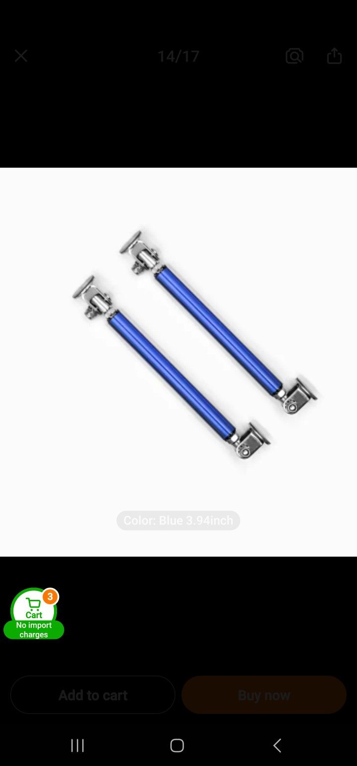 Car modification surround rod adjustable telescopic stainless steel front shovel rod front lip chin fixed decorative Blue rod