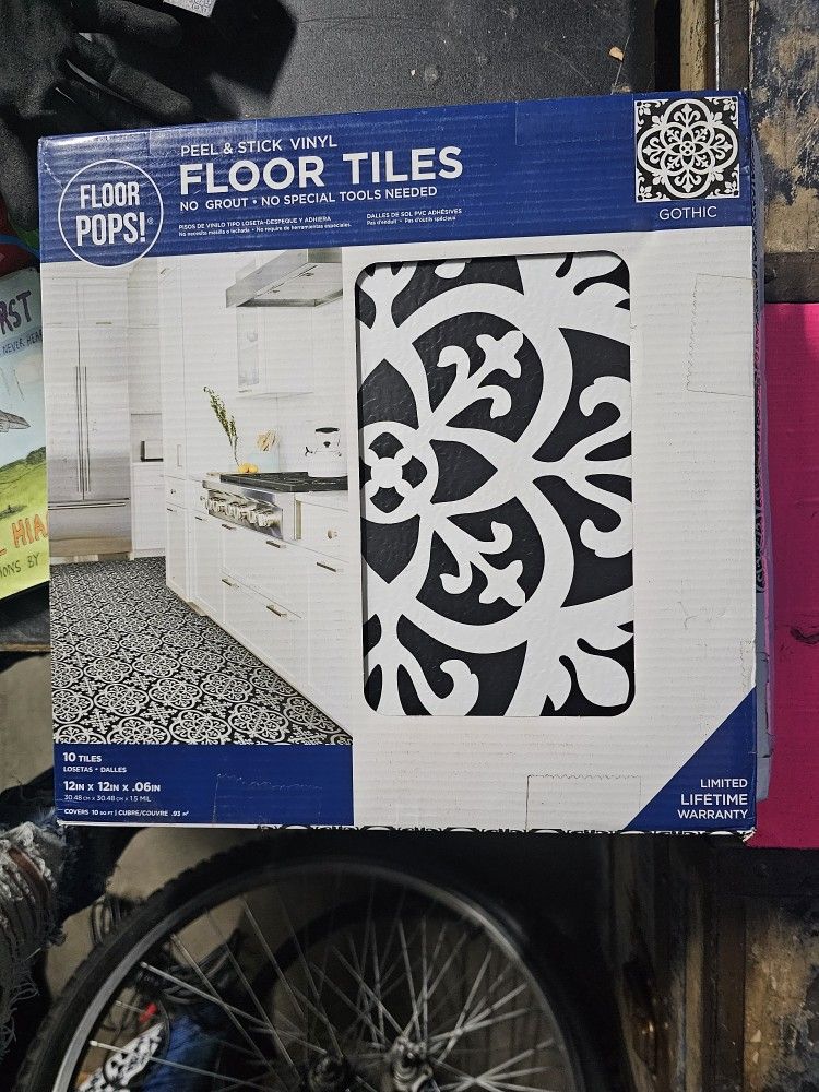 Floor Pops Gothic Peel And Stick Vinyl Floor Tiles