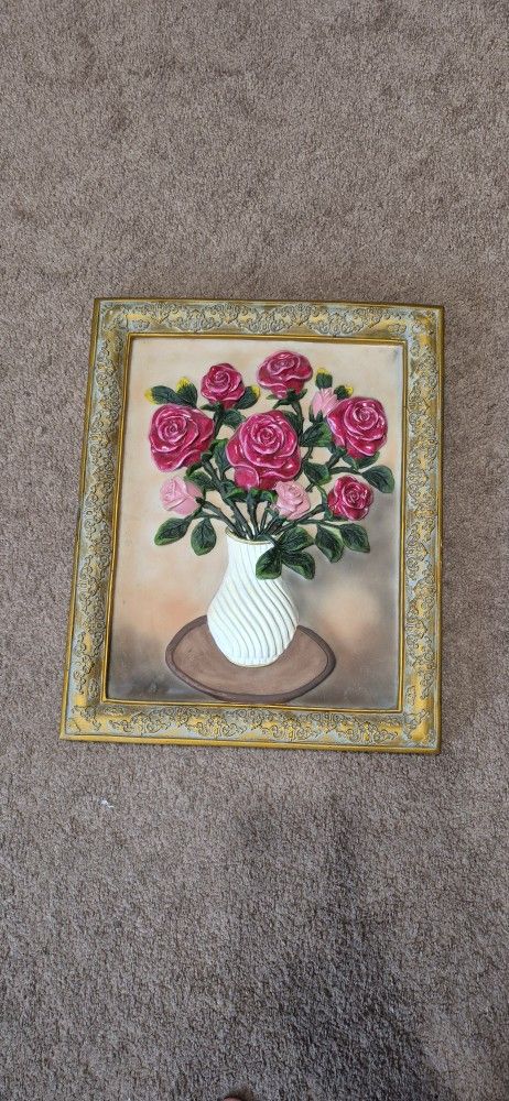 3D Design Ceramic Rose Frame