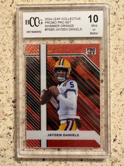 Jayden Daniels 2024 Leaf Collective Promo Pro Set Shimmer Orange BCCG 10