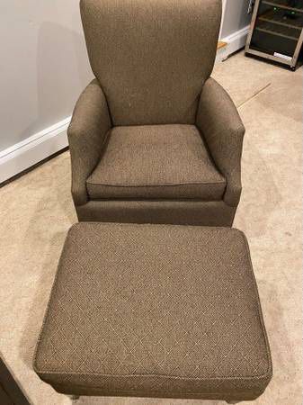 Upholstered rocker with ottoman 