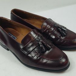 Bostonian Classics Mens Loafer Shoes Burgundy Leather Kiltie Tassle Size 9 M
