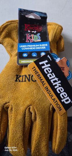 Genuine Leather Kinco Gloves size med. Kids.
