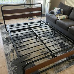 Queen Size Industrial-Style Bed Frame 