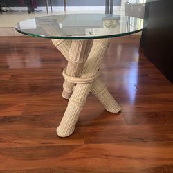 MidCentury Faux Bamboo Side Table