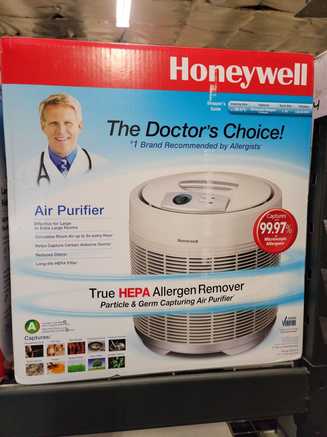 Honeywell True HEPA Air Purifier 50250-S, White $155 FIRM