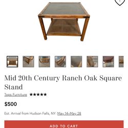 Mid 20Th Century Ranch Oak Square Stand