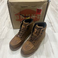 Brunt Marin Comp Toe Work Boots Size 12 Brown Leather Lightly Used ASTM F2413-18