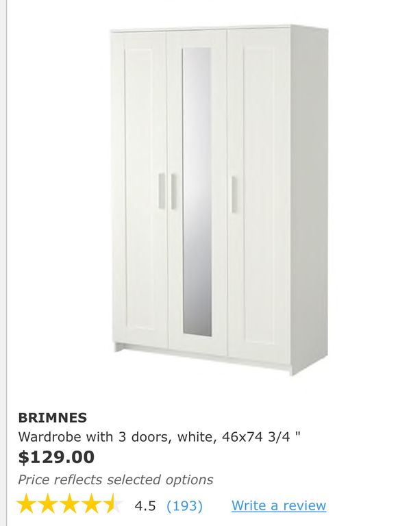 Ikea Brimnes White Wardrobe 46x743 4 For Sale In Irvine Ca Offerup