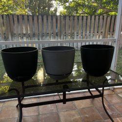 3 Large Plastic Plant Pots 16” From Target 