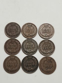Old Indian Head Cent Pennies / Antique One Cent Penny U.S Coins