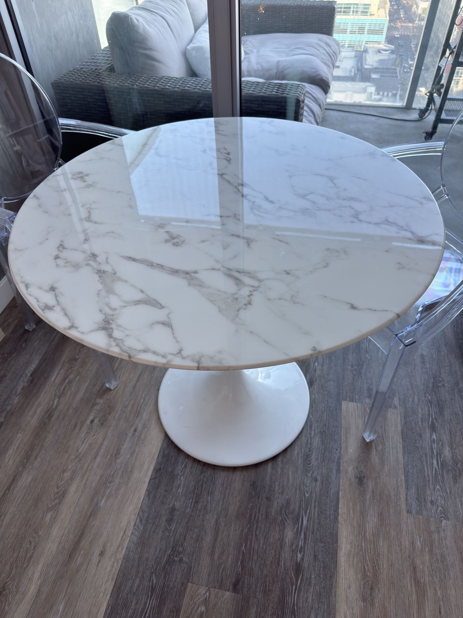 White Marble Round Dining Table