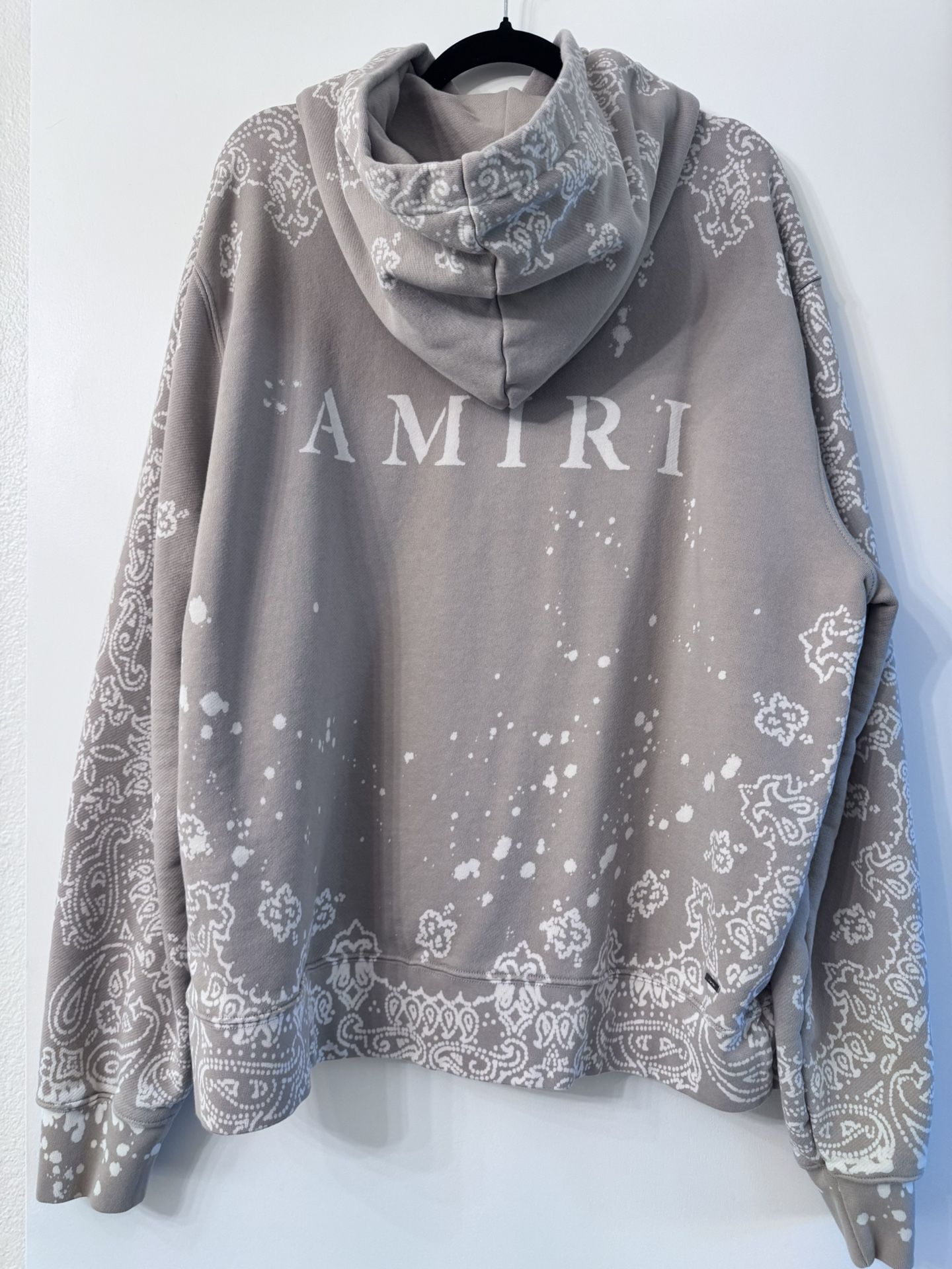 Amiri Bandana Bleach All Over Hoodie 'Crockery' Mens Sz XXL Excellent Condition