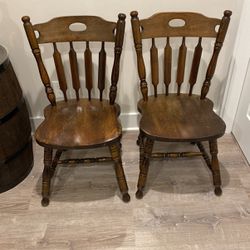 2 Wooden Chairs