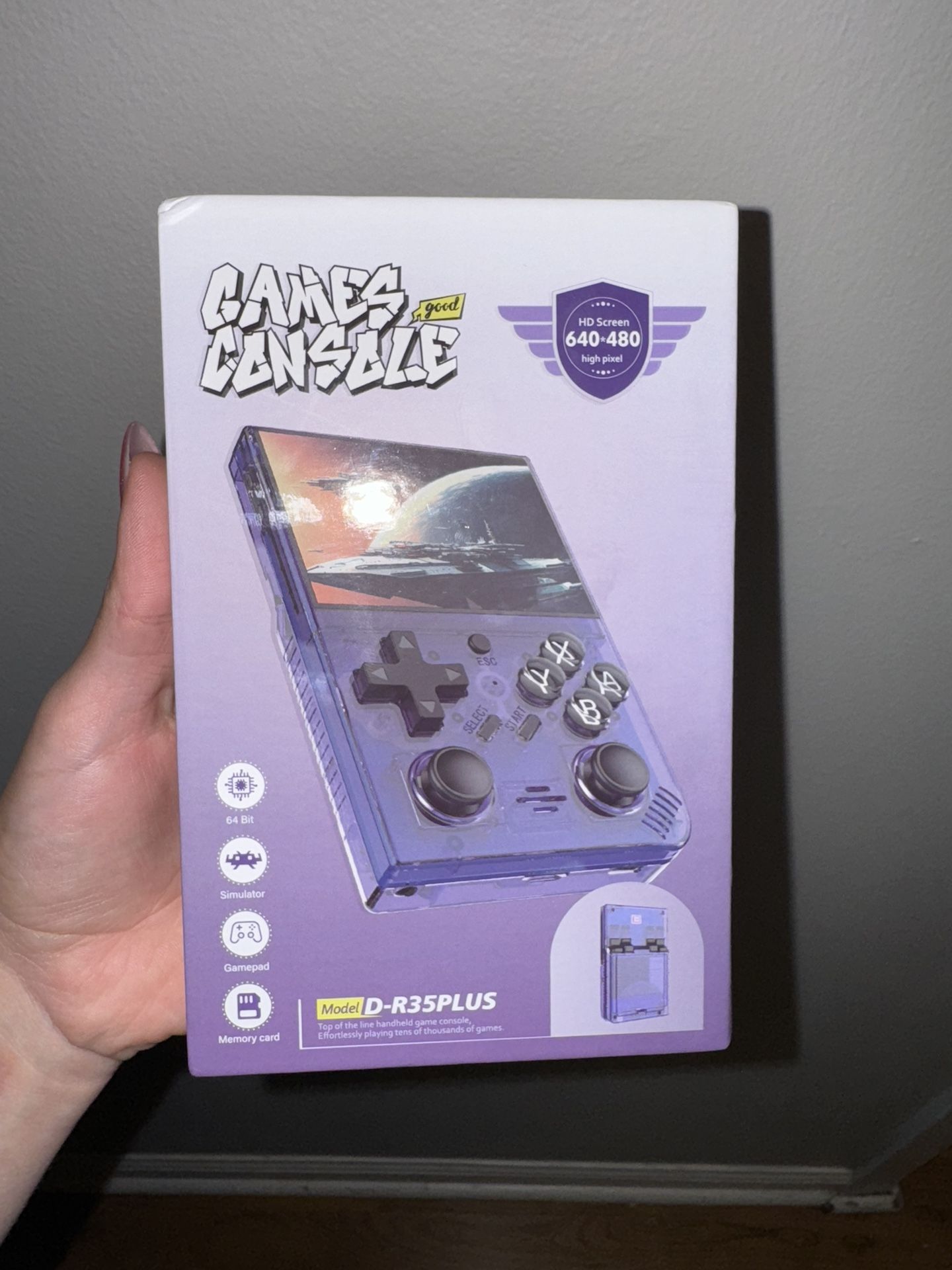 New In Box RETRO D-R35 PLUS Handheld Game With 64GB With Many Games