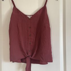 Dark Pink button down tank top 