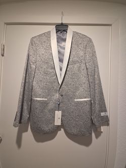 Ryan Seacrest Paisley Gray Blazer 42R