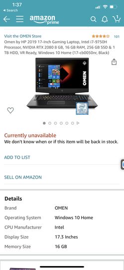 HP OMEN GAMING LAPTOP RTX 2080