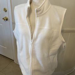 NWT Woman’s Style & Co. Fleece Neo Natural Zippered Vest Size XL