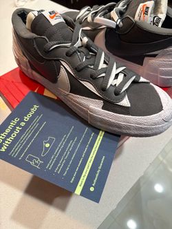 *Brand New* 2021 Nike Sacai X Blazer Low Iron Grey   Size 10