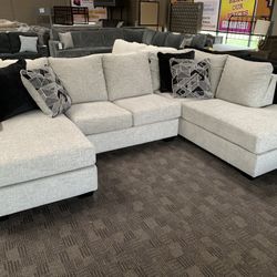 Grey Double Chaise Sectional 