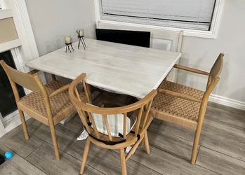 Solid wood table and bench