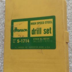 HANSON DRILL SET NO.  S -1714 , HIGH SPEED STEEL!